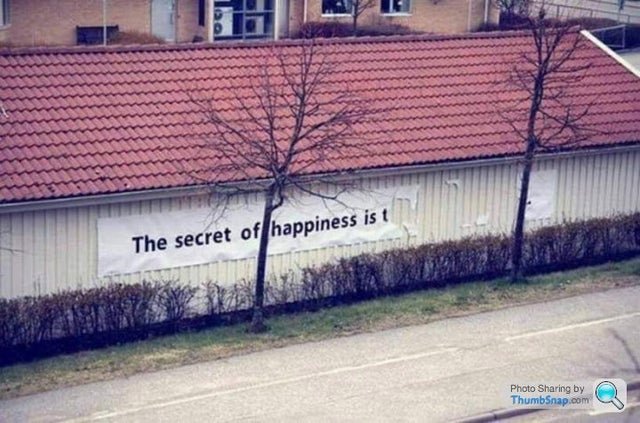 street art happiness - The secret of happiness is t Photo Sharing by ThumbSnap.com