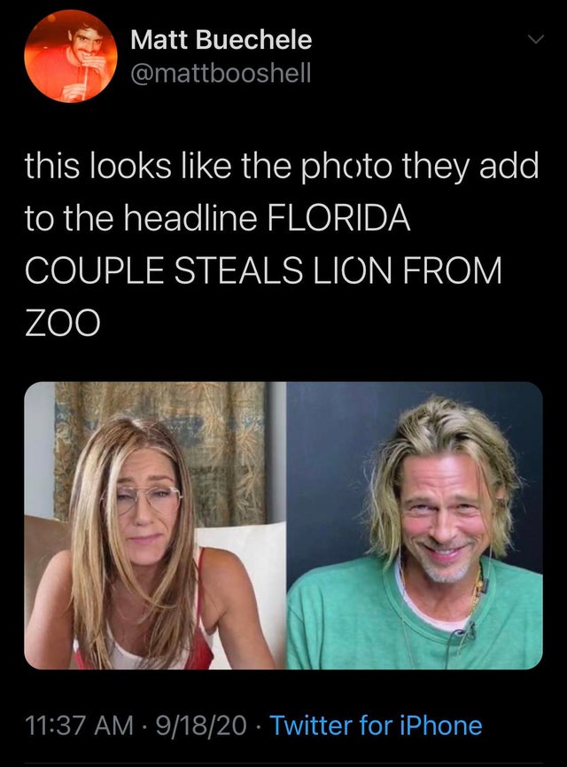 head - Matt Buechele this looks the photo they add to the headline Florida Couple Steals Lion From Zoo 91820 Twitter for iPhone