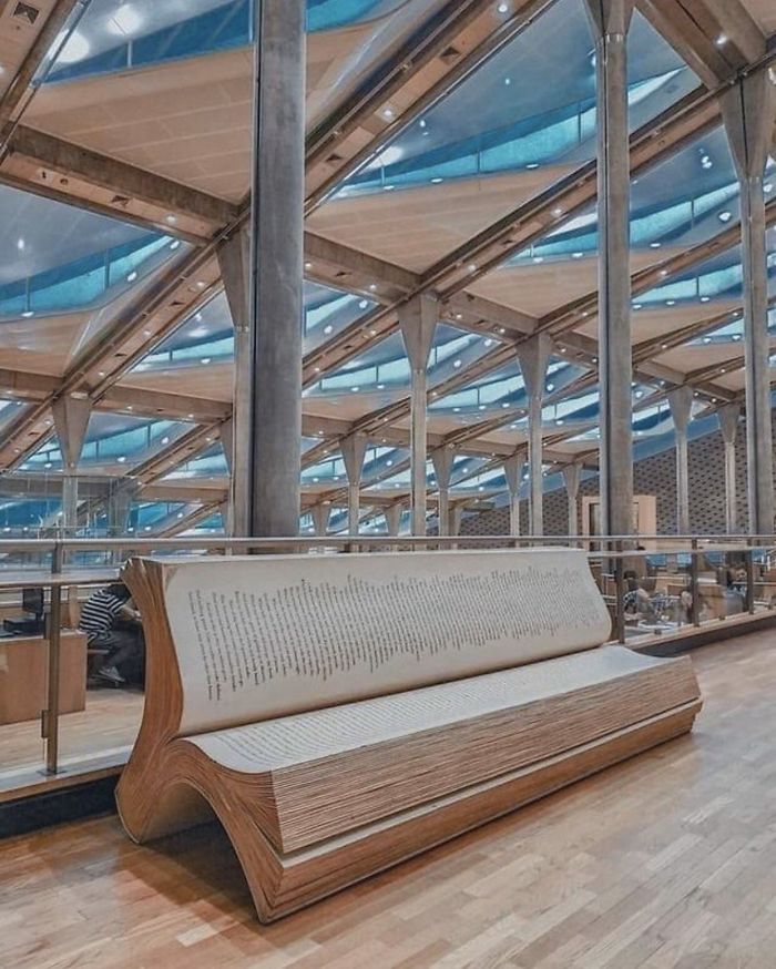 library of alexandria bench