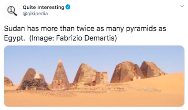 pyramid - Quite Interesting Sudan has more than twice as many pyramids as Egypt. Image Fabrizio Demartis