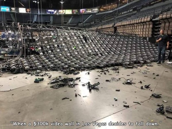 video wall collapse mandalay bay - "When a $ video wall in Las Vegas decides to fall down."