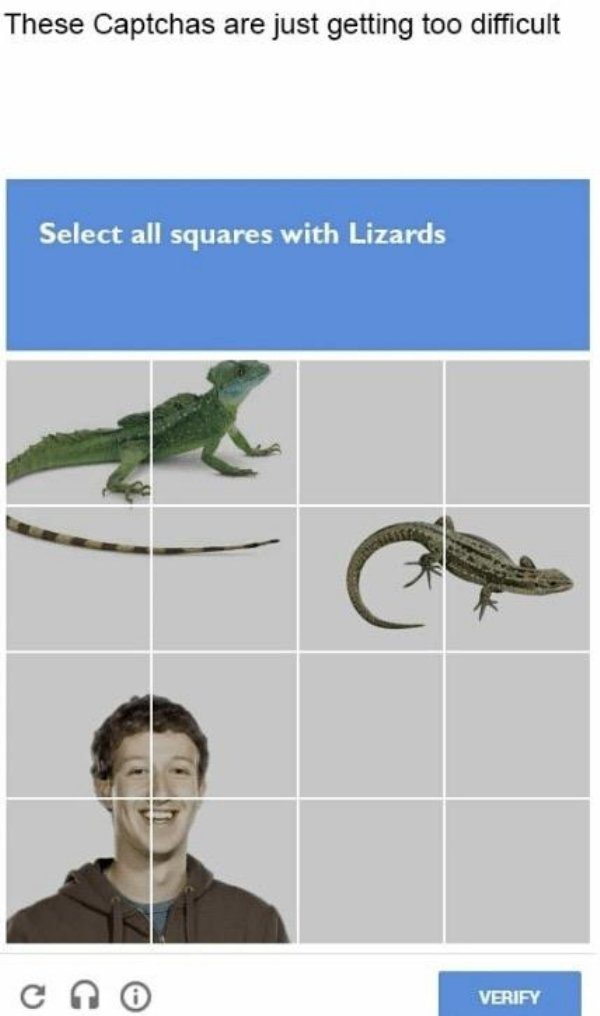 recaptcha dank memes - These Captchas are just getting too difficult Select all squares with Lizards Verify