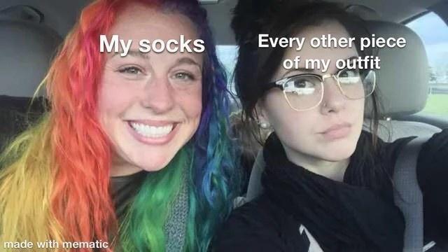 polar opposite sisters - My socks Every other piece of my outfit made with mematic