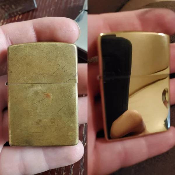 sanding a zippo