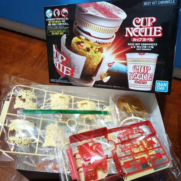 “Real-size plastic model of Nissin Cup Noodles.”