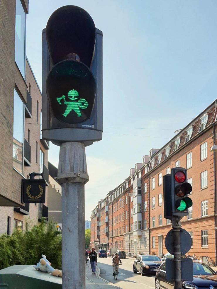 “The crosswalk signals are little vikings in Århus, Denmark.”