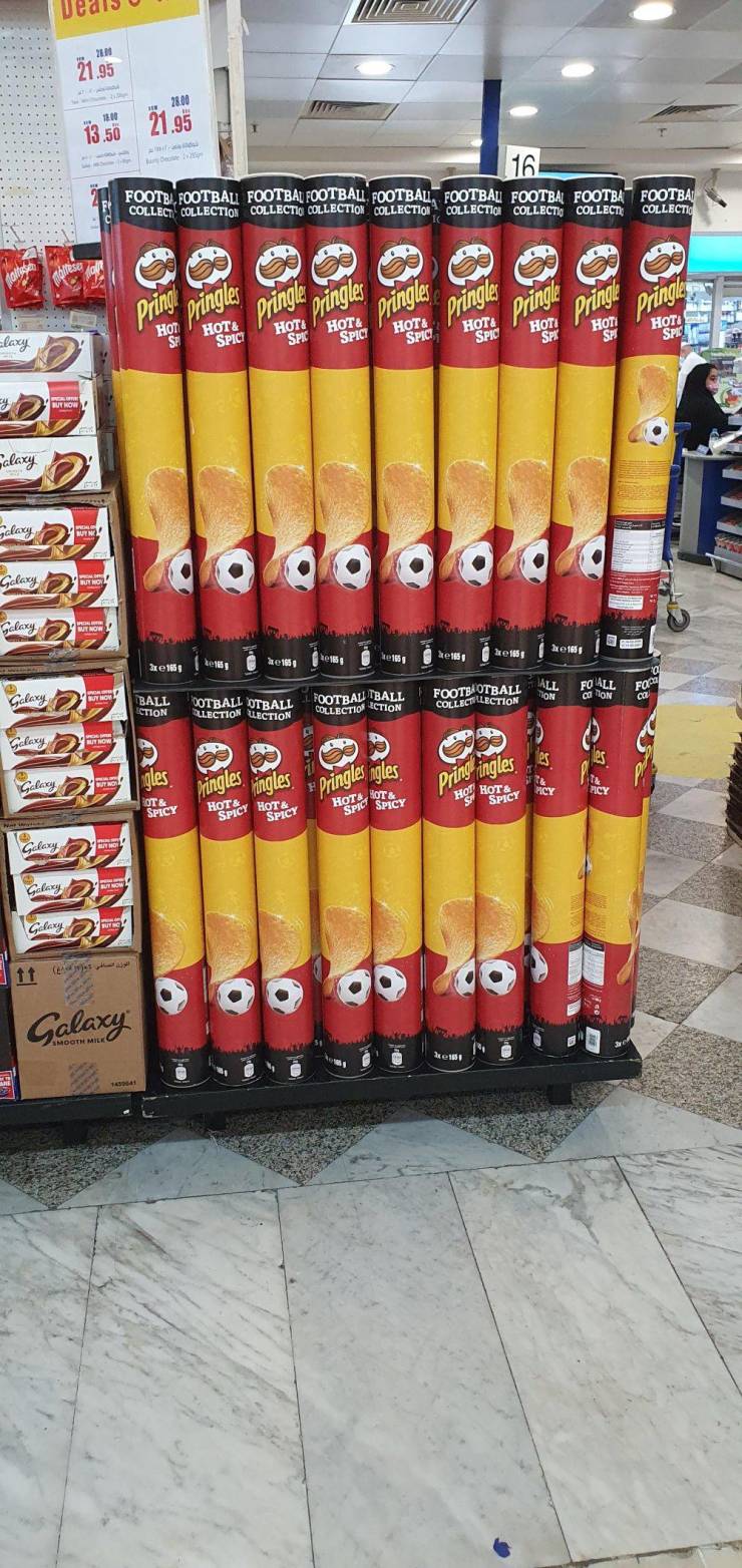 “These 1 meter Pringles cans.”