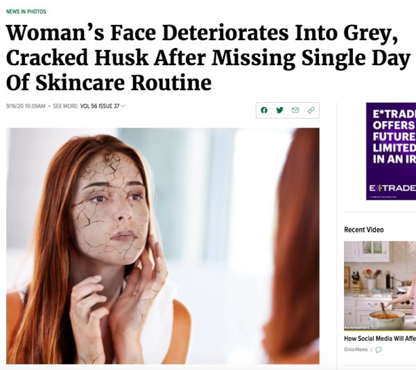 media - News In Photos Woman's Face Deteriorates Into Grey, Cracked Husk After Missing Single Day Of Skincare Routine 91620 Am See More Vol 56 Issue 37 E"Tradi Offers Future Limited In An Ir E Ftrade Recent Video Kre How Social Media Will Affe Onionowo