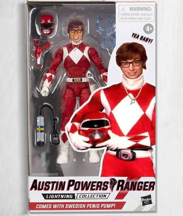 austin powers - A Warning Choking HazardSmall parts Not for children under 3 years 4 Vea Baby! Bcitizensarrests Austin Powers Ranger Lightning Collection Comes With Swedish Penis Pump!