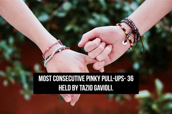 high quality best images of love - Most Consecutive Pinky PullUps36 Held By Tazio Gavioli.