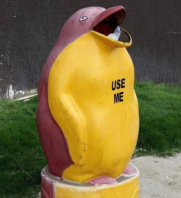 penguin trash can use me