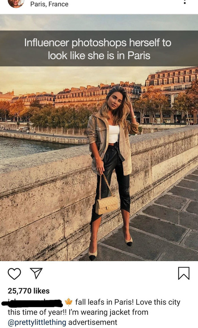 johanna olsson paris - Paris, France Influencer photoshops herself to look she is in Paris 25,770 fall leafs in Paris! Love this city this time of year!! I'm wearing jacket from advertisement