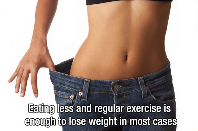 losing weight before and after - Eating less and regular exercise is enough to lose weight in most cases