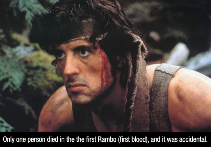rambo first blood - Only one person died in the the first Rambo first blood, and it was accidental.