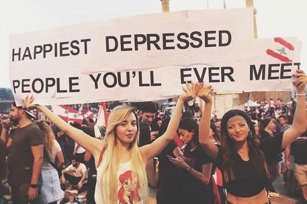 lebanon protest slogan - Happiest Depressed People You'Ll Ever Meei