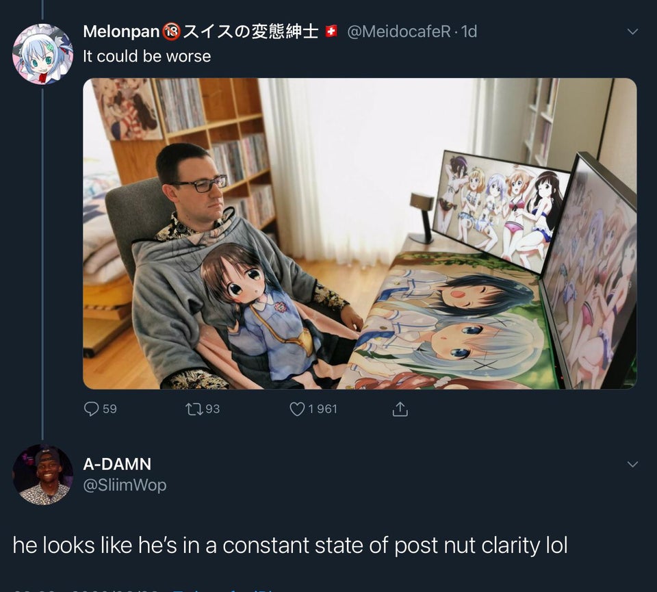 hentai cringe - It could be worse - he looks he's in a constant state of post nut clarity lol