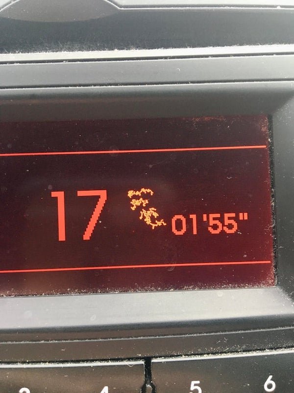 These light scribbles started showing up on my radio display recently, they change shape every time it’s turned on

<br/><br/><b>A:</b> It looks like the lcd display is probably going bad.