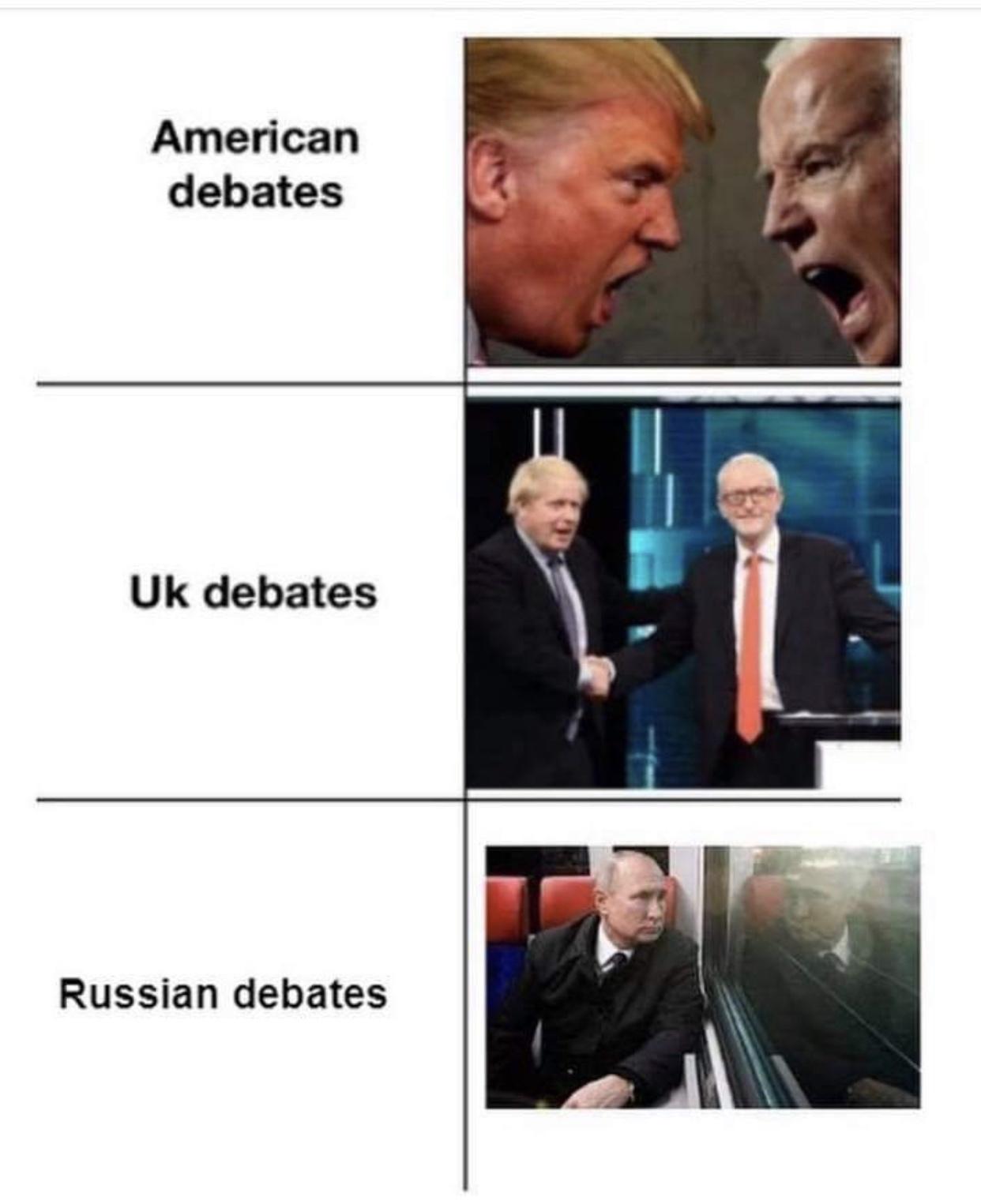 funny memes - American debates Uk debates Russian debates