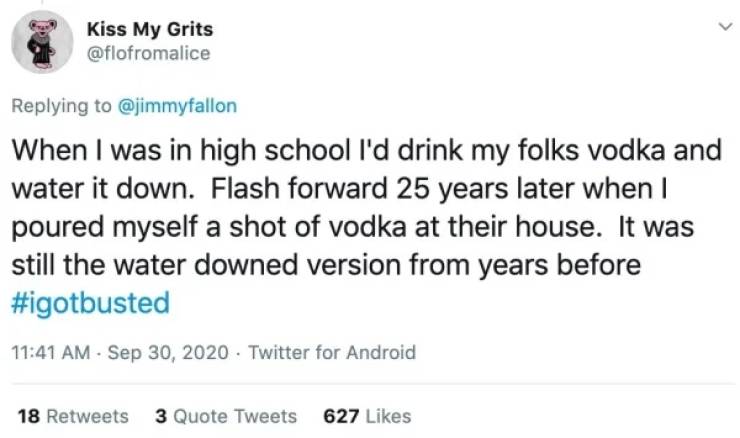 karen and the n word - Kiss My Grits When I was in high school I'd drink my folks vodka and water it down. Flash forward 25 years later when I poured myself a shot of vodka at their house. It was still the water downed version from years before Twitter fo