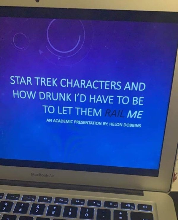netbook - C C Star Trek Characters And How Drunk I'D Have To Be To Let Them Rail Me An Academic Presentation By Helon Dobbins MacBook Air Ef % C 6 8 9 0