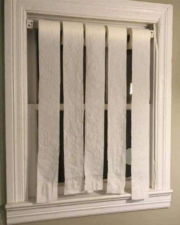 toilet paper curtains