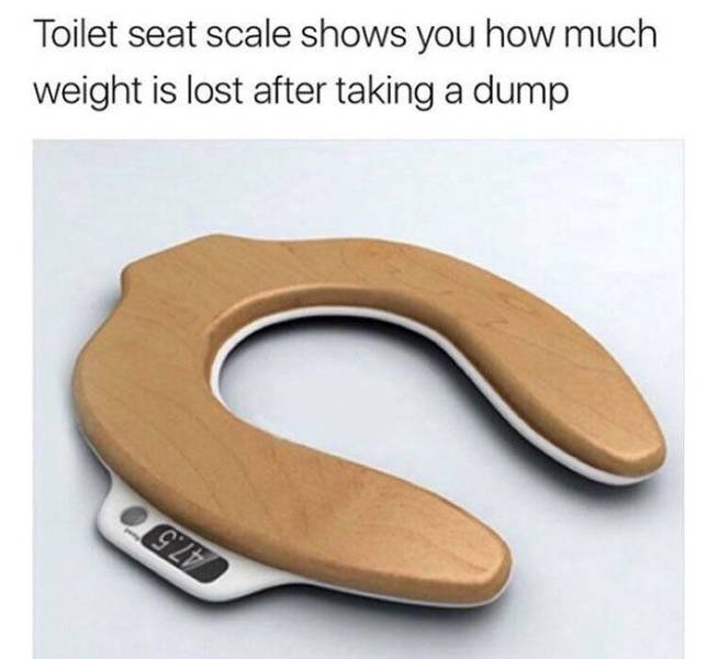 toilet seat - Toilet seat scale shows you how much weight is lost after taking a dump 927
