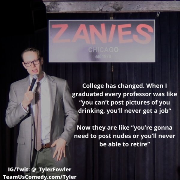 funny jokes by comedians - presentation - Zanies Chicago el 1978 College has changed. When I graduated every professor was