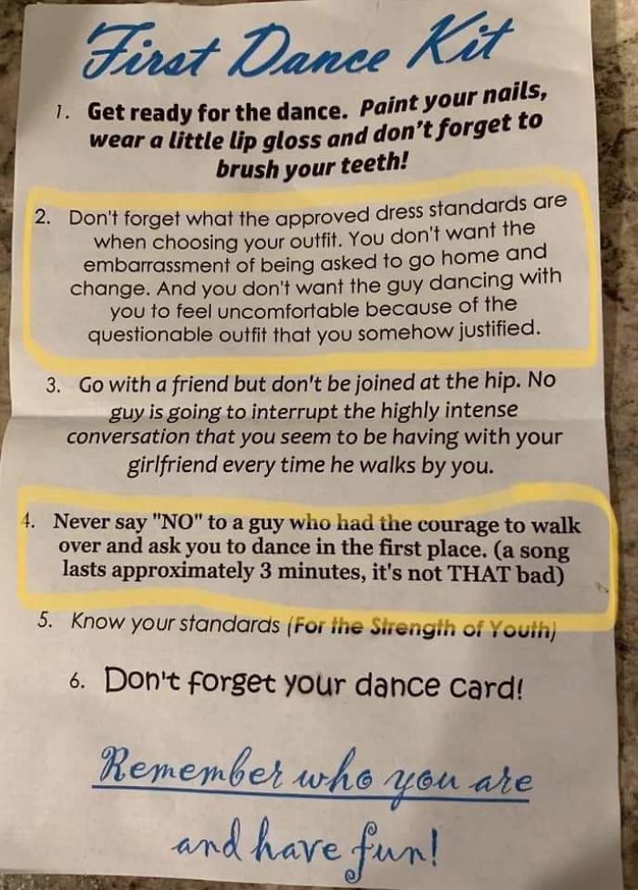 nice guy memes - mormon dance flyer - First Dance Kit 1. Get ready for the dance. Paint your nails, wear a little lip gloss and don't forget to brush your teeth! 2. Don't forget what the approved dress standards are when choosing your outfit. You don't wa