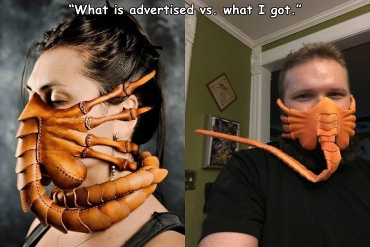 facehugger mask leather - "What is advertised vs. what I got."