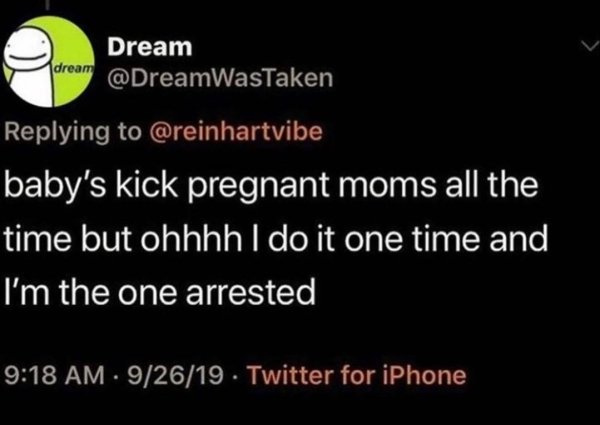 technically correct and funny comments - babies kick pregnant moms all the time but ohhhh I do it one time and I'm the one arrested