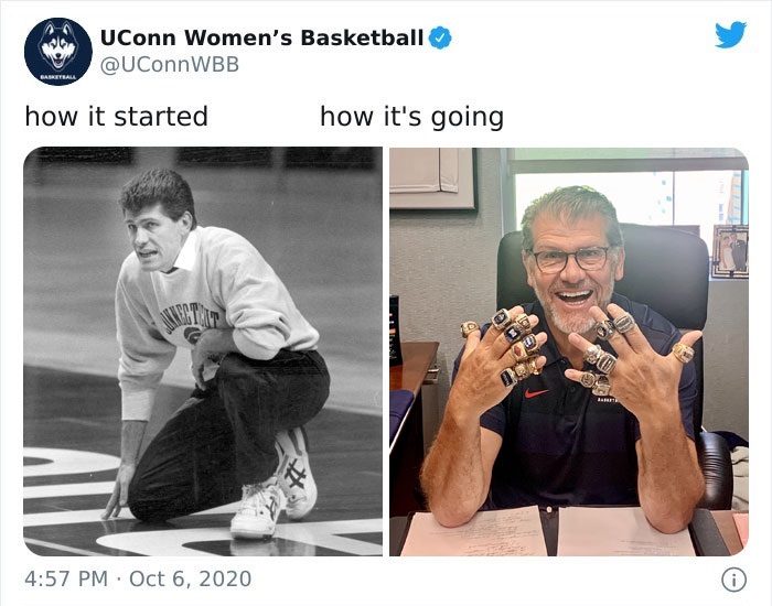 34 How It Started Vs. How It’s Going Tweets - shoulder - UConn Women's Basketball Wbb Basketball how it started how it's going 20 0