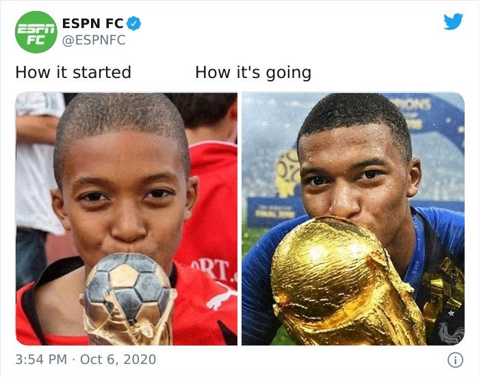 34 How It Started Vs. How It’s Going Tweets - gold medal - Esra Espn Fc Fc How it started How it's going 52 Art.