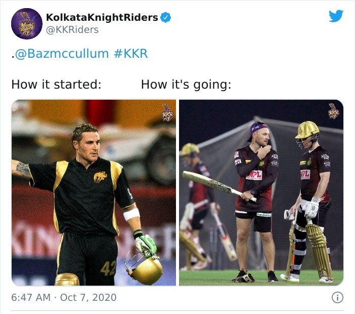 34 How It Started Vs. How It’s Going Tweets - brendon mccullum kolkata knight riders - Kolkata Knight Riders . How it started How it's going ASW4 F 93 St Mpl Pl medina Kin .