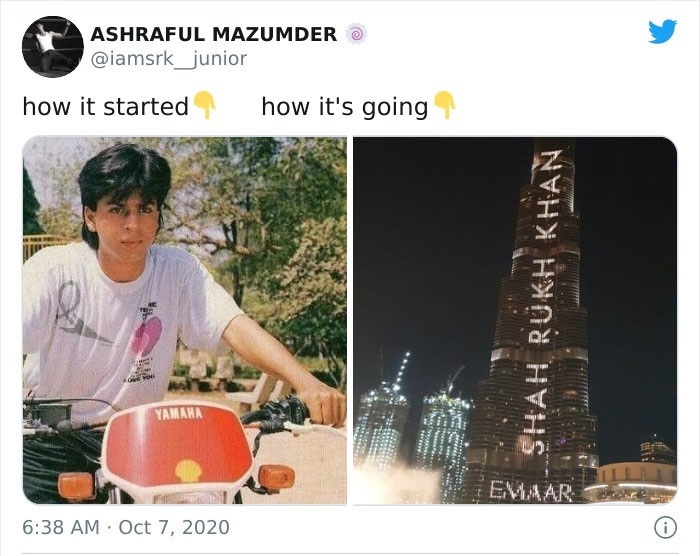 34 How It Started Vs. How It’s Going Tweets - presentation - A. Ashraful Mazumder how it started how it's going Shah Rukh Khan Eu Yamaha San . Evaar .