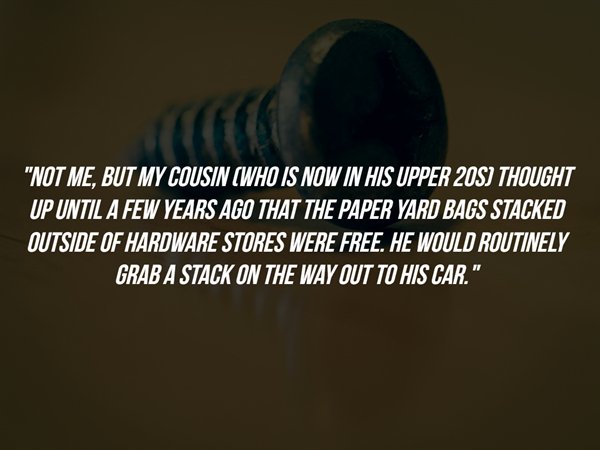 freeze volleyball - "Not Me, But My Cousin Who Is Now In His Upper 20S Thought Up Until A Few Years Ago That The Paper Yard Bags Stacked Outside Of Hardware Stores Were Free. He Would Routinely Grab A Stack On The Way Out To His Car."