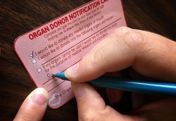 nail - Organ Donor Notification Complete and give the card to your loved ones for safe keeping now to ensure they know of your decision I would to donate any needed organs or tissues. I would to donate only the ing organs and tissues If my organs cannot b