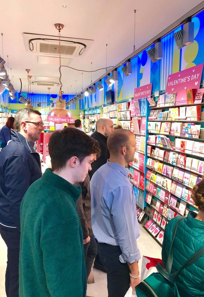 Men Staring Into The Dark Abyss Of Valentines Day Cards.