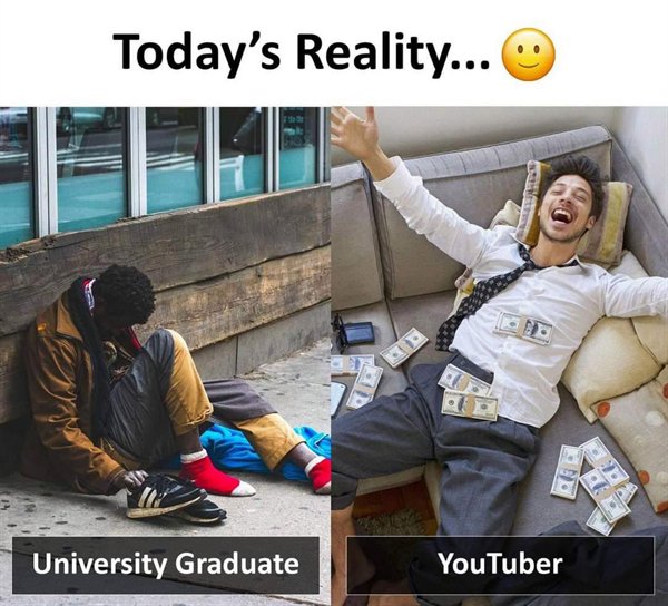 Today's Reality... University Graduate YouTuber