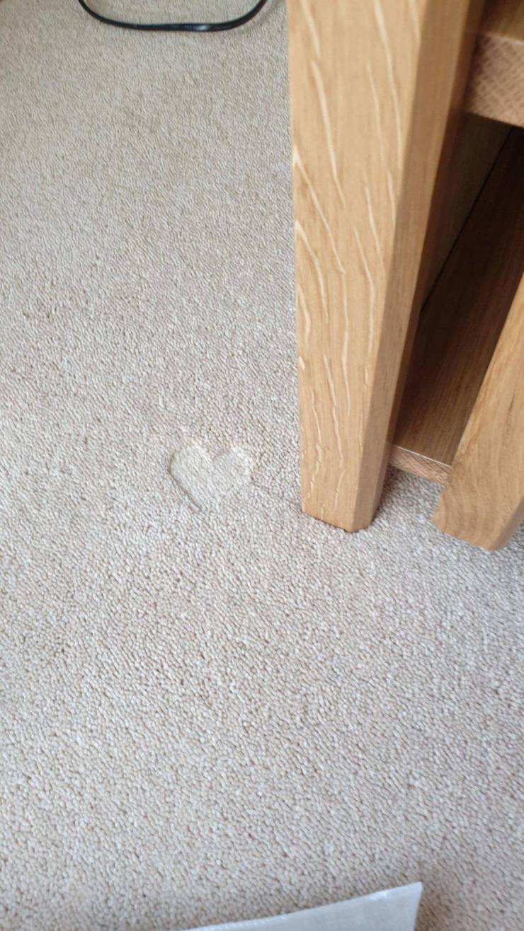 “This table has been designed so it leaves heart shaped imprints in your carpet.”