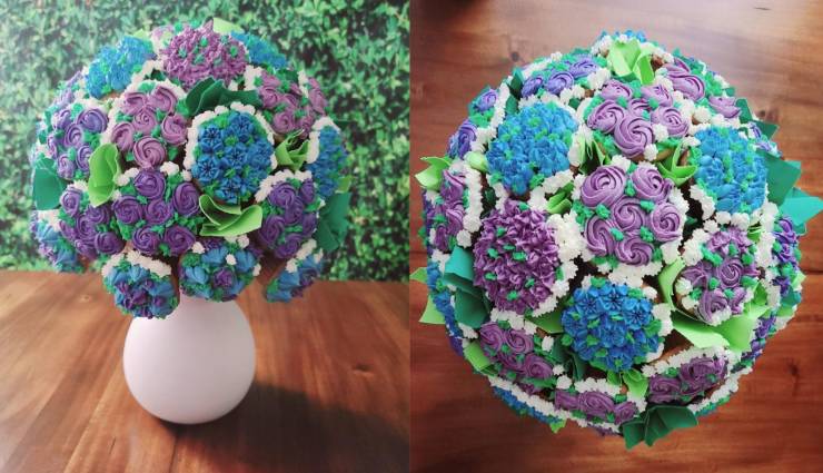 “This cupcake “bouquet” I made yesterday.”