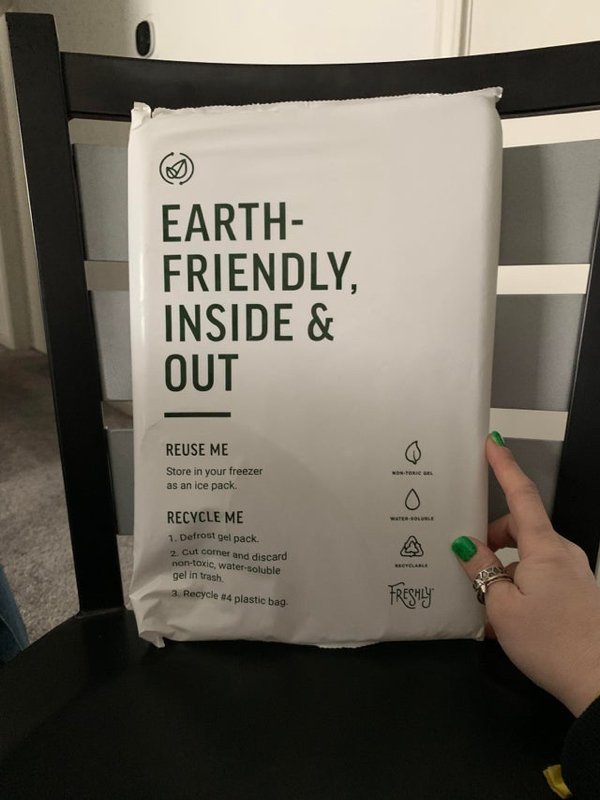 massive things -  poster - Earth Friendly, Inside & Out Reuse Me Store in your freezer as an ice pack. Recycle Me 1. Defrost gel pack. 2. Cut corner and discard nontoxic, watersoluble gelin trash a. Recycle 44 plastic bag. Freshly