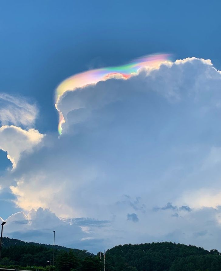 “A rainbow cloud hiding behind the normal cloud”