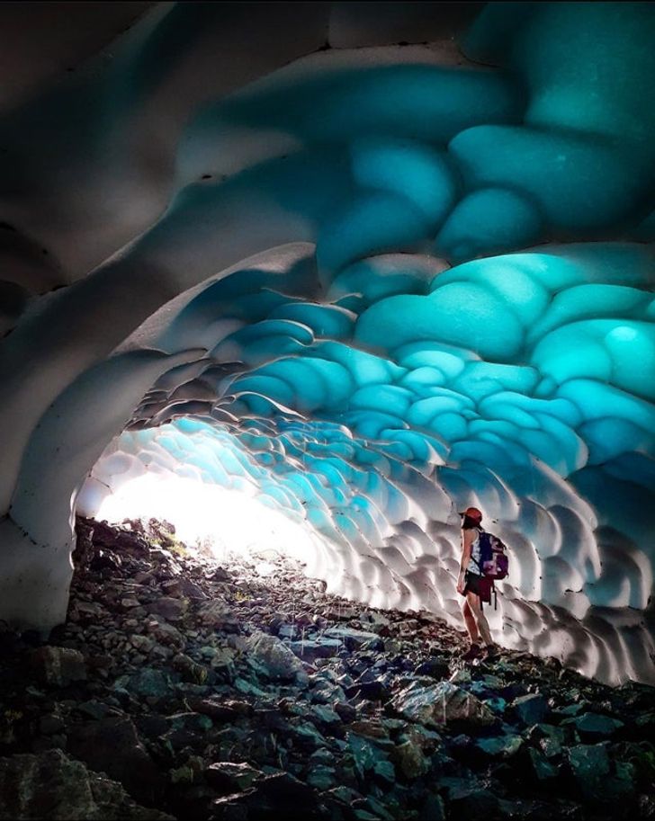 “This is an ice cave in Patagonia, Argentina.”