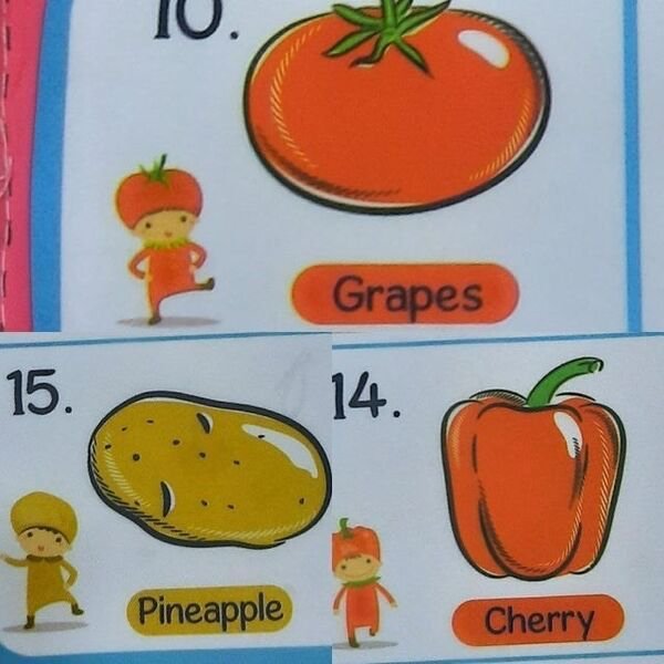 fruit - Grapes 15. 14. Pineapple Cherry