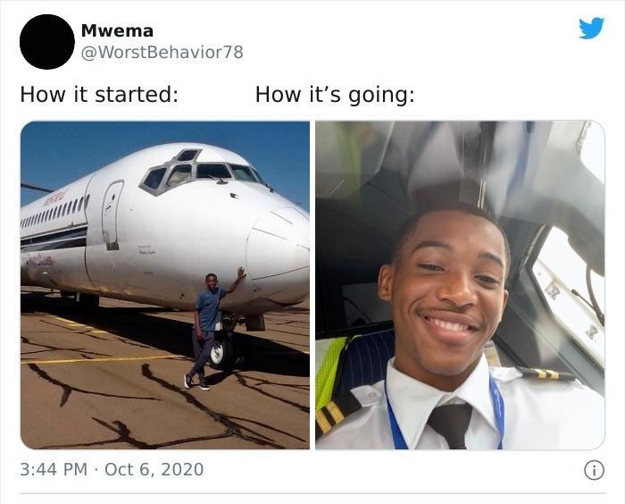 airline - Mwema 78 How it started How it's going 2 0