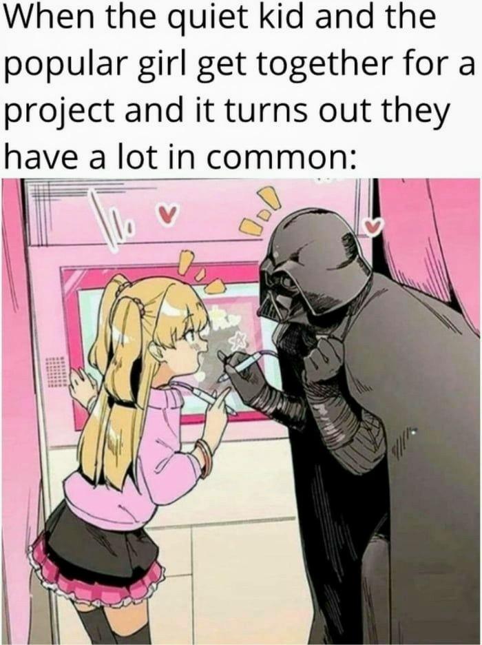 darth vader and girl - When the quiet kid and the popular girl get together for a project and it turns out they have a lot in common Ooo