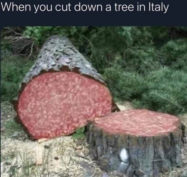 salami tree - When you cut down a tree in Italy