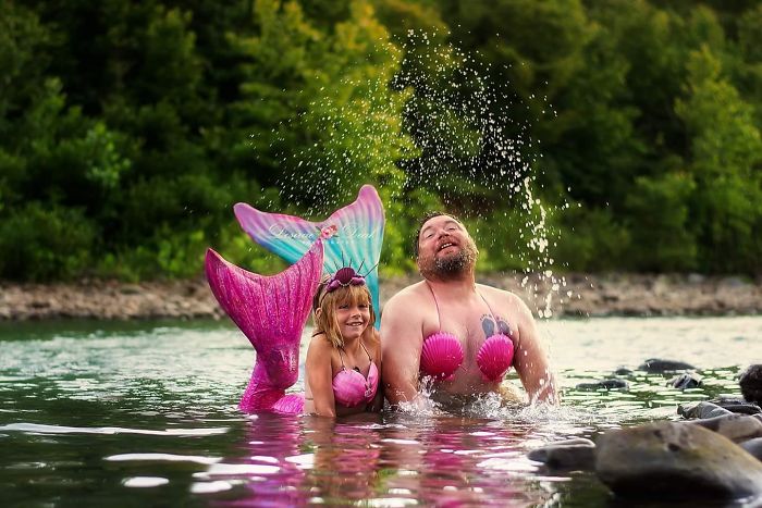 dad and daughter mermaid shoot