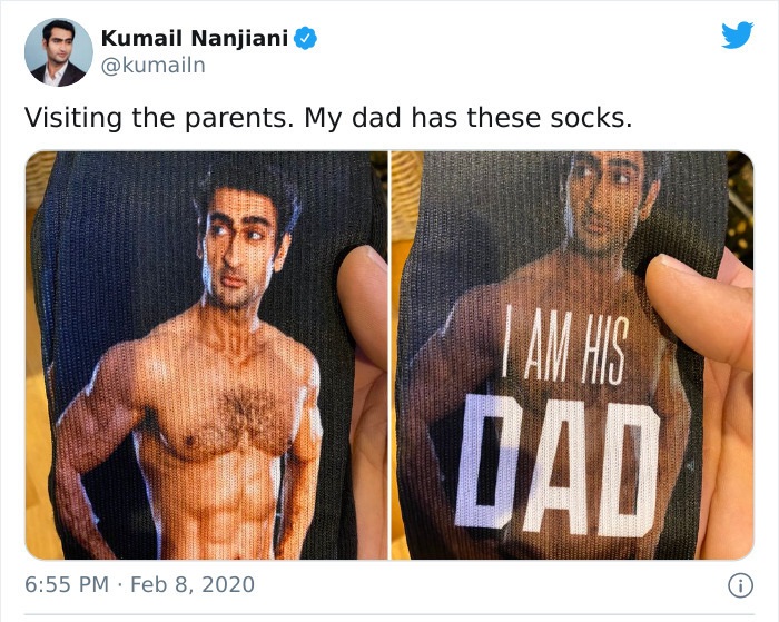 muscle - Kumail Nanjiani Visiting the parents. My dad has these socks. I Am His Dad 0