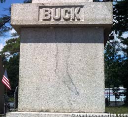 MAINE: COLONEL BUCK’S TOMB.After a woman became pregnant with Col. Buck’s son, he forced her out to take care of the babe alone, later having her burned as a witch. The son ran off with the witch’s leg that had rolled out of the bonfire, and he later cursed the colonel’s tomb, which now bears the stain of a leg, despite several attempts to clean, replace, or remove it.
